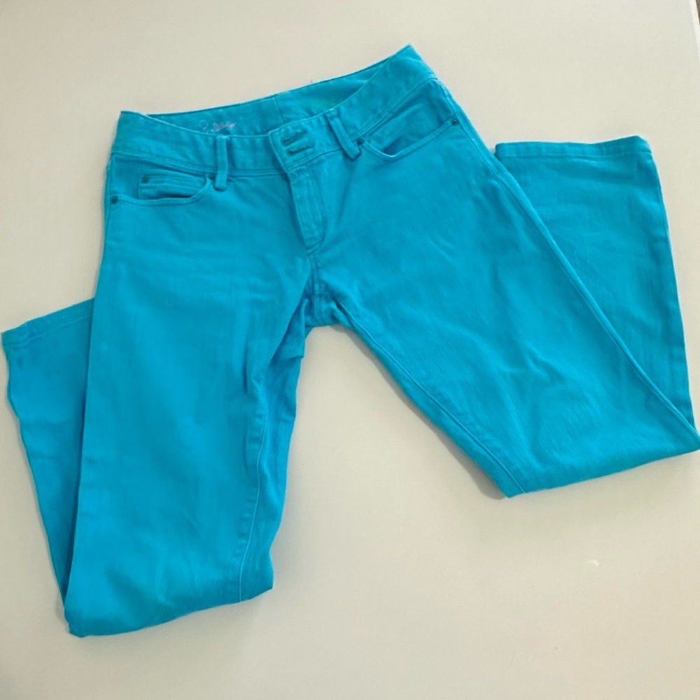 Lilly Pulitzer Teal Cropped Ankle Jeans